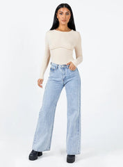 Swenson Long Sleeve Bodysuit Beige