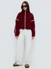 Sammee Polar Fleece Contrast Zip Through Jacket Red