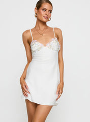 Hintz Satin Mini Dress White