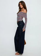 Ellanor Low Rise Straight Leg Jeans Indigo Blue