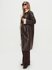 Ammelia Shearling Long line Jacket Brown