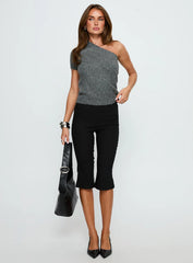 Alysson One Shoulder Top Grey