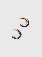 Still Love Hoop Earrings Gold Brown