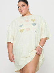 Heart Strong Nightie Sleep Dress Multi Curve