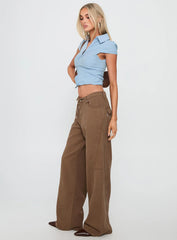Bruiser Mid Rise Wide Leg Jeans Brown