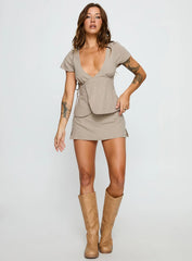 Emmilou Wrap Set Brown Check