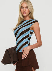 Nova Top Retro Stripe Blue