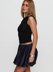 Rubee Bubble Hem Mini Skirt Navy