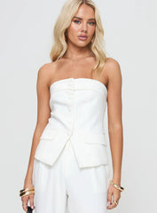 Change It Up Strapless Top White Petite