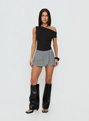 Back To Back Off Shoulder Twist Back Bodysuit Black