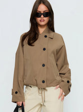 Sandria Cropped Trench Coat Beige