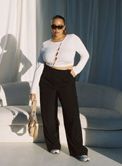 Astrid Long Sleeve Top White Curve