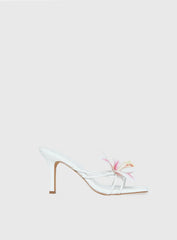 Exotic Etty Floral Detail Heels White