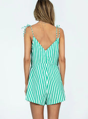 Lennox Romper Green Stripe