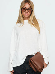 Zaydee Oversized Long Sleeve Top White