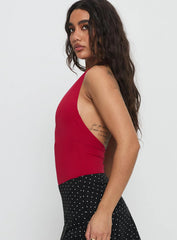 Sugarberry Cut Out Bodysuit Red