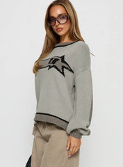 Star Track Graphic Jumper Grey