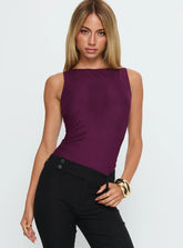 Vinessa Backless Bodysuit Plum
