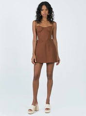 Lesley Mini Dress Brown