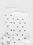 Soffie Frill Detail Bow Socks White