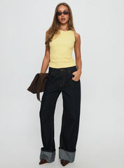 Feel So Close Textured Top Lemon