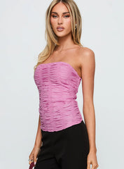Star Quality Strapless Ruched Top Pink