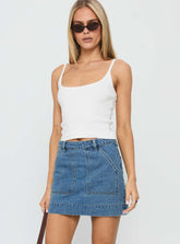 Hughes Mini Skirt Light Blue Denim