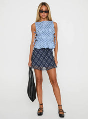 Endless Summers Tie Side Top Blue Polka Dot