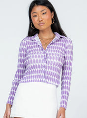 Elody Long Sleeve Top Purple Multi