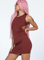 Avi Mini Dress Brown