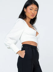 Dimitri Long Sleeve Top White