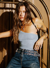 No Distractions One Shoulder Top Silver