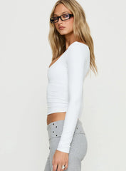 Evangelene Long Sleeve Top White
