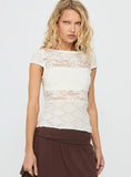 Coralee Lace Top White
