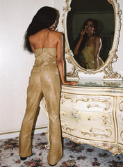 Roddie Lace Up Pants Brown