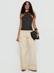 Katriana High Neck Top Multi Stripe