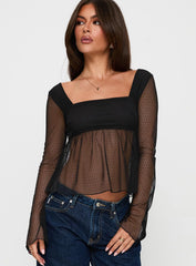 Fiorello Long Sleeve Top Black