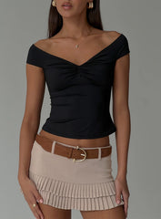 Maxeina Off Shoulder Twist Top Black