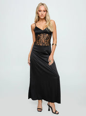 Captivate Lace Maxi Dress Black