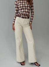 Maple Mid Rise Flare Jeans Ecru