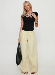 Ramos Low Rise Wide Leg Jeans Butter Lemon