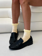 Ceyla Frill Socks Yellow Polka