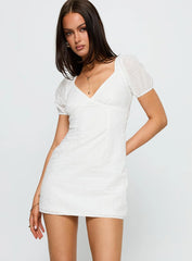 Viella Broiderie Mini Dress White