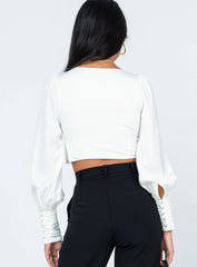 Dimitri Long Sleeve Top White
