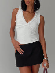 Danyia Frill Top White
