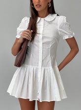 Lisette Pleat Mini Dress White