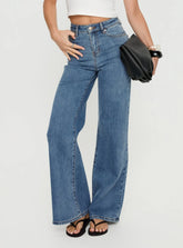Thearlie High Rise Flared Jeans Mid Blue Wash