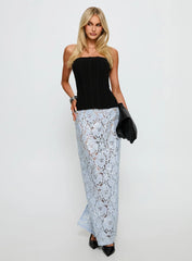 Carman Lace Midi Skirt Blue