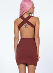 Avi Mini Dress Brown