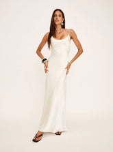 Miracles Scoop Satin Maxi Dress Champagne